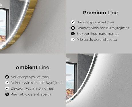 Dekoratyvinis veidrodis su LED apšvietimu F223 #2