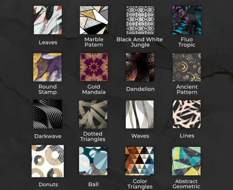 Apvalus dekoratyvinis veidrodis su LED apšvietimu prieškambariui - geometric patterns #9