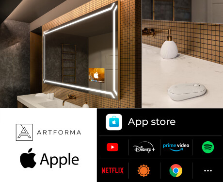SMART Apšviestas vonios veidrodis LED L129 Apple #2