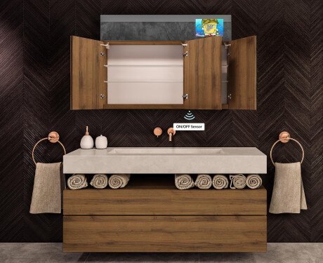 Smart vonios spintelė su LED veidrodžiu - L02 Sarah 100 x 72cm #9